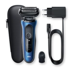 ماكينة حلاقة براون Series 6 SensoFlex للاستعمال الجاف والرطب، اسود/ازرق - 60-B1000s